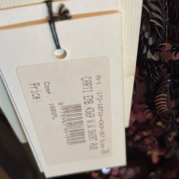 Dries Van Noten Carti black net mesh purple sequins layered top - Picture 11 of 12